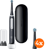 Oral-B iO 4N Black + iO Ultimate Clean Brush Attachments (4 units) Oral B bundle for 1.5 years of brushing