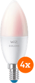WiZ Smart-Kerzenlampe 4er-Pack - Weiß- und Farblicht - E14 Smart-Lampe mit E14-Fassung