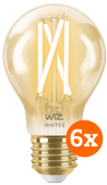 WiZ Smart Filamentlampe Standard Gold 6er-Pack - Warmes bis kaltweißes Licht - E27 Smart-Lampe mit E27-Fassung