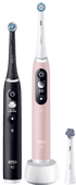 Oral-B iO Series 6N Doppelpack Schwarz + Rosa Elektrische Zahnbürste für weißere Zähne