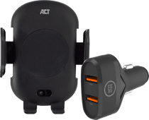 ACT Handyhalterung fürs Auto mit kabelloser Ladefunktion Lüftungsschlitze/Armaturenbrett + Ladegerät 18 W Universal-Handyhalterung