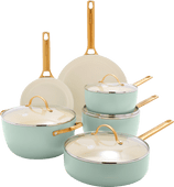 GreenPan Padova Mint Green Cookware Set 6-piece Ceramic high-sided skillet