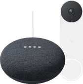 Google Nest Mini Grau + Google Nest Türklingel Smart Home Hub mit Sprachsteuerung