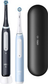 Oral-B iO 3 Schwarz und Blau Doppelpack Elektrische Zahnbürste für empfindliche Zähne