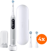 Oral-B iO 6N Grau + iO Ultimate Clean Aufsteckbürsten (4 Stück) Elektrische Zahnbürste mit Drucksensor