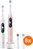 Oral-B iO 6n White and Light Pink Duo Pack + Brush Attachments (8 units) Pink electric toothbrush