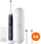 Oral-B iO 8n Lila + iO Ultimate Clean Aufsteckbürsten (4 Stück) Smart elektrische Zahnbürste mit App