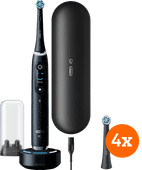 Oral-B iO 10 Black + iO Ultimate Clean Aufsteckbürsten (4 Stück) Smart elektrische Zahnbürste mit App