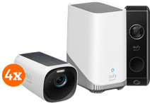 eufyCam 3 Viererpack + Video Doorbell Dual 2 Pro Cloud-Kamera