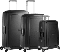 Samsonite S'Cure Spinner 75cm + 69cm + 55cm Black Suitcase Set Samsonite hardside suitcase
