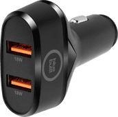 BlueBuilt Quick Charge Car Charger with 2 USB-A Port 18W Black Car charger with multiple ports