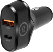 BlueBuilt Power Delivery und Quick Charge Autoladegerät mit zwei USB-Anschlüssen 20W Schwarz USB-C-Autoladegerät