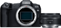 Canon EOS R8 + RF 50mm f/1.8 STM Kamera mit Sucher