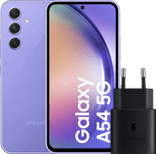 Samsung Galaxy A54 128GB Purple 5G + Samsung Fast Charger Black Samsung A54