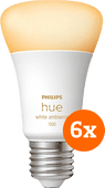 Philips Hue White Ambiance E27 1100 lm 6er-Pack Philips Hue White Ambiance Lampe