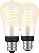 Philips Hue Filament Light White Ambiance Edison E27 2-pack Philips HUE E27 fitting