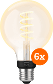 Philips Hue Filament White Ambiance Globe 6-pack Philips HUE E27 fitting