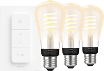 Philips Hue Filament White Ambiance Edison 3er-Pack + Dimmer Smart-Lampe mit E27-Fassung