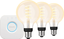 Philips Hue Filament White Ambiance Globe 3er-Pack + Bridge Philips Hue Filament Starterpaket