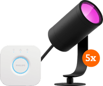 Philips Hue Lily Starter Pack White and Color Spike Light 5-pack + Bridge Philips Hue Lily