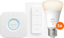 Philips Hue White Starter Pack E27 mit 5 Lampen, Dimmer + Bridge Philips Hue White Starterpaket