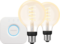 Philips Hue Filament White Ambiance Globe Doppelpack + Bridge Philips Hue Filament Starterpaket