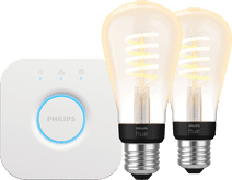 Philips Hue Filament White Ambiance Edison Doppelpack + Bridge Smart-Home-Lampe