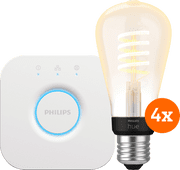 Philips Hue Filament White Ambiance Edison Viererpack + Bridge Philips Hue Filament Starterpaket