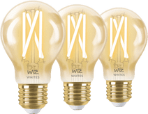 WiZ Smart Filamentlampe Standard Gold 3er-Pack - Warmes bis kaltweißes Licht - E27 Smart-Lampe mit E27-Fassung