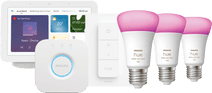 Philips Hue White and Color Starterpack E27 Dreierpack + Dimmer + Bridge + Google Nest Hub 2 Philips Hue White and Color Starterpaket