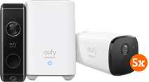 eufyCam 2 Pro Fünferpack + eufy Video Doorbell Dual 2 Pro Cloud-Kamera