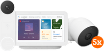 Google Nest Cam Fünferpack + Nest Türklingel + Nest Hub 2 Cloud-Kamera