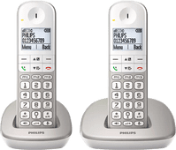 Philips DECT Schnurloses Telefon XL mit 2 Mobilteilen Festnetztelefon für Unternehmen