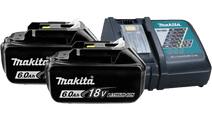 2x Makita BL1860B LXT 18V 6.0Ah Battery + Charger Battery and battery charger set for tools