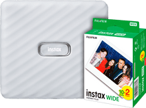 Fujifilm Instax Link WIDE White + Fujifilm Instax WIDE Film 10x Duo Pack Pocket printer