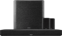 Denon Home Soundbar 550 + Denon Home 150 Doppelpack Schwarz + Denon Home Subwoofer Lautsprecher-Set mit Bedienung über App