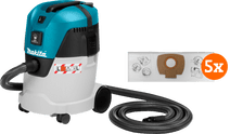 Makita VC2512L + Staubsaugerbeutel (5x) Industriestaubsauger für mittelgroße Projekte