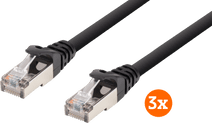 BlueBuilt Netzwerkkabel FTP CAT6 1 Meter Schwarz 3er-Pack Netzwerkkabel