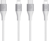 BlueBuilt USB-C-auf-Lightning-Kabel 1,5 m Nylon Weiß Doppelpack iPhone Ladekabel aus Nylon