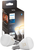 Philips Hue Luster Spherical Light White Ambiance E14 2-pack Philips Hue white ambiance lamp