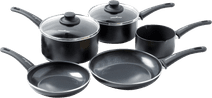 GreenChef Soft Grip Cookware Set 5-piece Black cookware sets