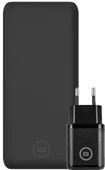 BlueBuilt Powerbank mit Schnellladen 20.000 mAh + Ladegerät 30 W Schwarz Powerbank mit USB-C-Kabel