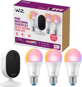 WiZ Home Monitoring Starterset - 3 Smart-Lampen + Überwachungskamera Intelligente Sicherheit Apple-Homekit-kompatibel