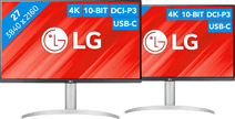 2x LG 27UP850N-W Business-Monitor für ein Setup mit zwei Monitoren