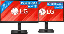 2x LG 24QP750 Business-Monitor für ein Setup mit zwei Monitoren