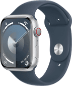 Apple Watch Series 9 4G 45 mm Silber Aluminium Sportarmband Blau M/L Apple Watch 4G (Cellular)