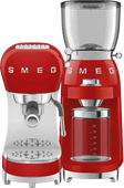 SMEG ECF02RDEU Rot + Kaffeemühle Siebträgermaschine der Basisklasse