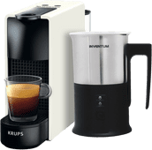 Krups Nespresso Essenza Mini XN1101 Weiß + Milchaufschäumer 