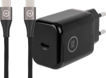 BlueBuilt Power-Delivery-Ladegerät 30 W + USB-C-Kabel Nylon Schwarz 1,5 m BlueBuilt Ladegerät