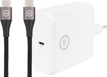 BlueBuilt Power-Delivery-Ladegerät 60 W Weiß + USB-C-Kabel Nylon Schwarz 1,5 m Samsung Galaxy S7 Ladegerät